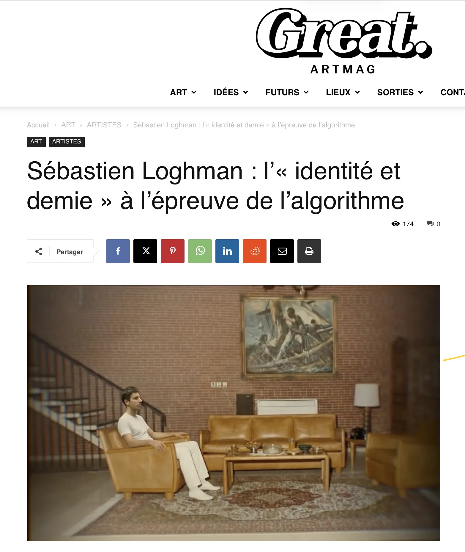 Great Art Mag - Sébastien Loghman : l’« identité et demie » à l’épreuve de l’algorithme
